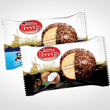 Creamy cake with coconut decoration