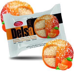 کیک توپی باروکش آلبالو و پرتقال